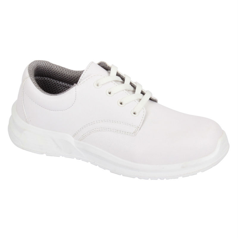 White Microfibre Laced Hygiene Safety Shoes | WISE Worksafe