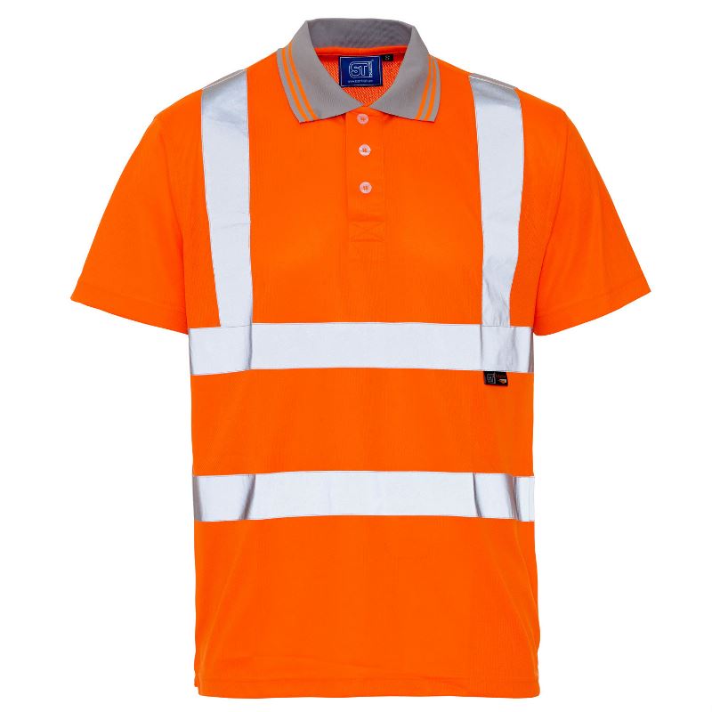 High Visibility Short Sleeve Polo Shirt, Orange | WISE Worksafe