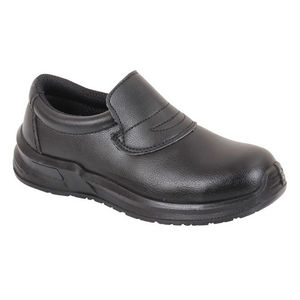 Black Slip-on Microfibre Hygiene Safety Shoes | WISE Worksafe
